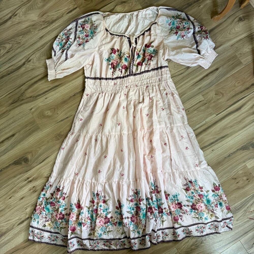 By Anthropologie The Somerset Puff-Sleeve Floral Maxi Dress Size 2X - Picture 12 of 12